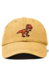 Dalix T-rex Embroidered Casual Cap In Washed Gold