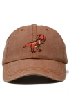 Dalix T-rex Embroidered Casual Cap In Washed Orange