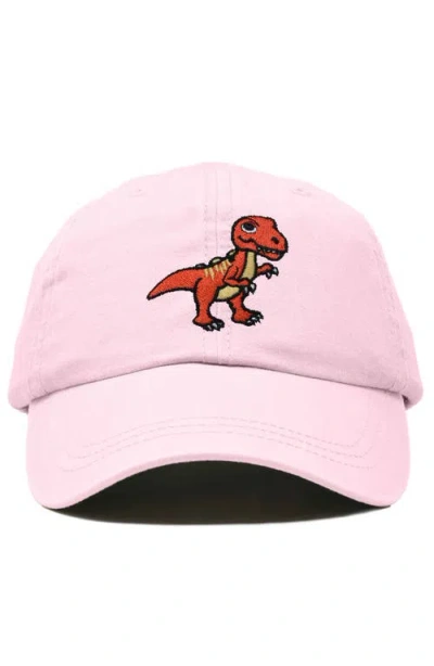 Dalix T-rex Embroidered Casual Cap In Washed Pink