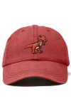Dalix T-rex Embroidered Casual Cap In Washed Red