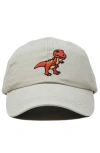 Dalix T-rex Embroidered Casual Cap In Washed Stone White