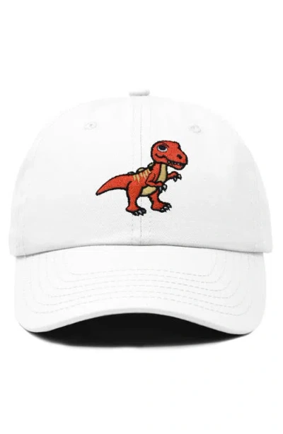 Dalix T-rex Embroidered Casual Cap In White