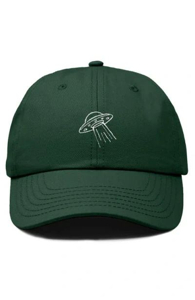 Dalix Ufo Embroidered Adjustable Dad Cap In Dark Green