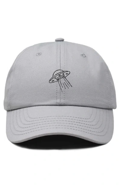 Dalix Ufo Embroidered Adjustable Dad Cap In Gray