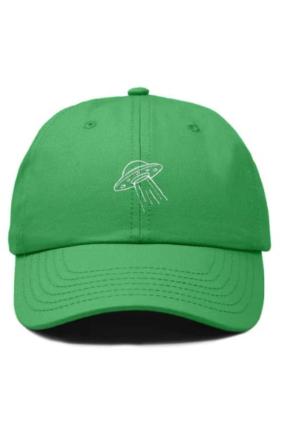 Dalix Ufo Embroidered Adjustable Dad Cap In Kelly Green