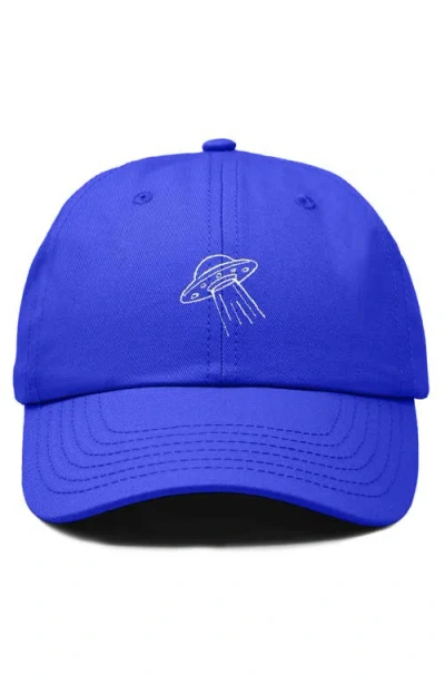 Dalix Ufo Embroidered Adjustable Dad Cap In Royal Blue
