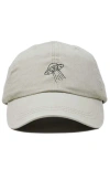 Dalix Ufo Embroidered Adjustable Dad Cap In Washed Stone White