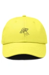 Dalix Ufo Embroidered Adjustable Dad Cap In Yellow