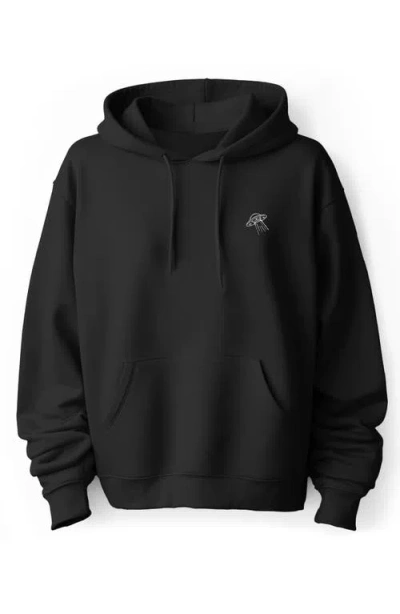 Dalix Ufo Fleece Hoodie In Black