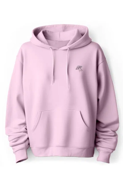 Dalix Ufo Fleece Hoodie In Light Pink
