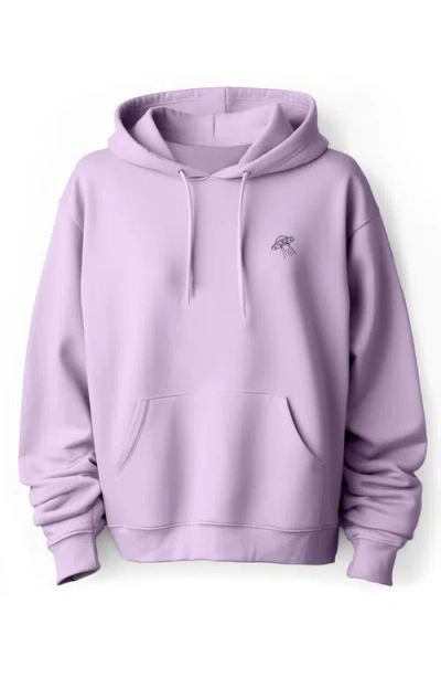 Dalix Ufo Fleece Hoodie In Orchid