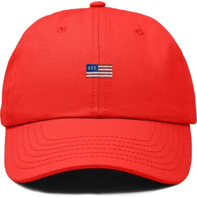 Dalix Usa Flag Dad Cap In Red