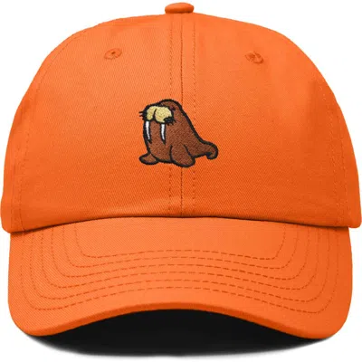 Dalix Walrus Embroidered Outdoor Cap In Orange