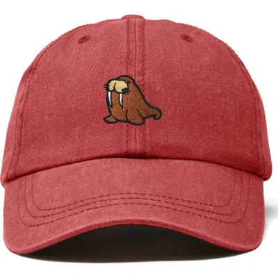 Dalix Walrus Embroidered Outdoor Cap In Red