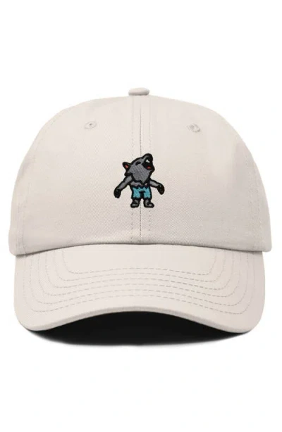 Dalix Werewolf Embroidered Dad Hat In Beige
