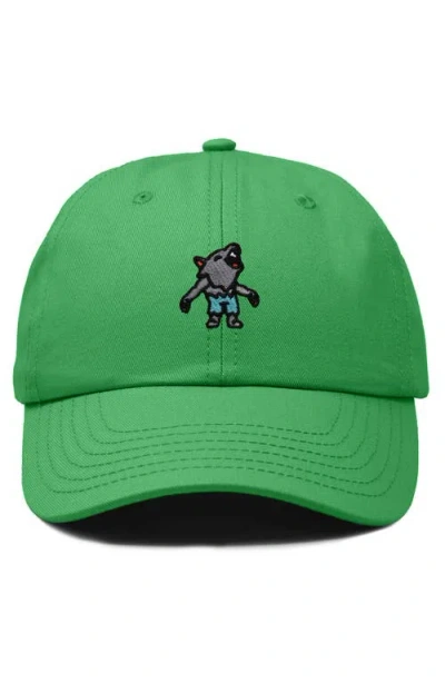 Dalix Werewolf Embroidered Dad Hat In Kelly Green