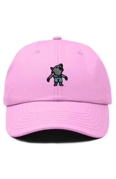 Dalix Werewolf Embroidered Dad Hat In Light Pink
