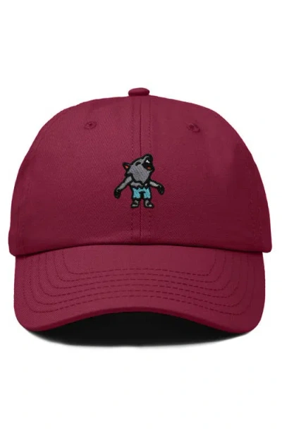 Dalix Werewolf Embroidered Dad Hat In Maroon