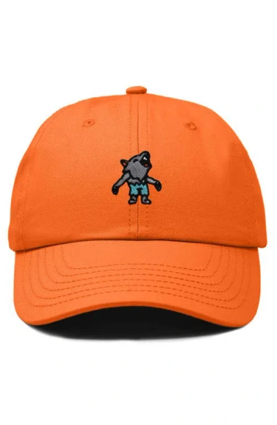 Dalix Werewolf Embroidered Dad Hat In Orange