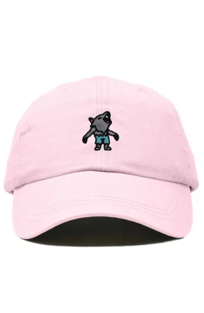 Dalix Werewolf Embroidered Dad Hat In Washed Pink