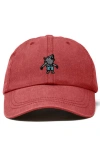 Dalix Werewolf Embroidered Dad Hat In Washed Red