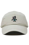 Dalix Werewolf Embroidered Dad Hat In Washed Stone White