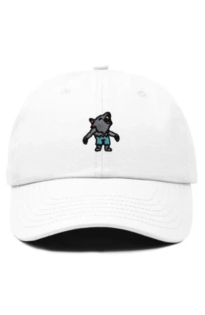 Dalix Werewolf Embroidered Dad Hat In White