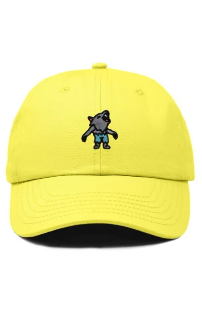 Dalix Werewolf Embroidered Dad Hat In Yellow