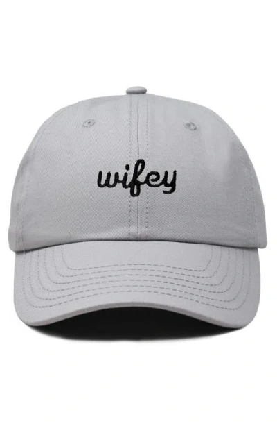 Dalix Wifey Embroidered Everyday Cap In Gray