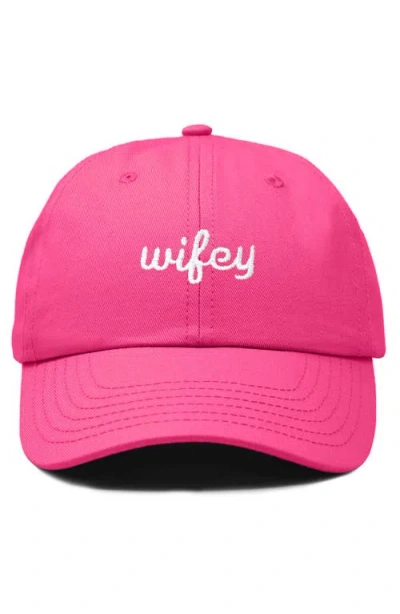Dalix Wifey Embroidered Everyday Cap In Pink