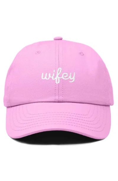 Dalix Wifey Embroidered Everyday Cap In Pink
