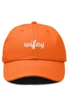 Dalix Wifey Embroidered Everyday Cap In Orange