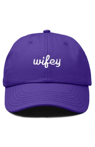 Dalix Wifey Embroidered Everyday Cap In Purple