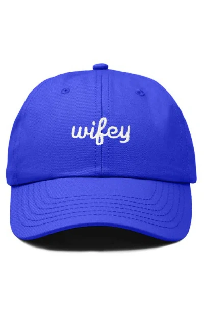 Dalix Wifey Embroidered Everyday Cap In Royal Blue