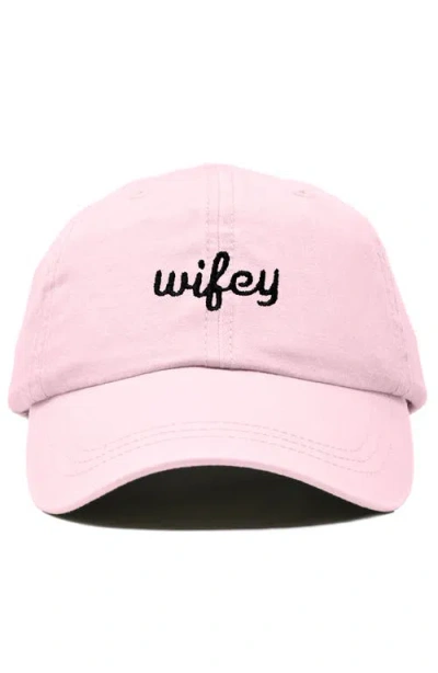 Dalix Wifey Embroidered Everyday Cap In Pink