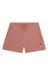 Dalix Womens Astronaut Midweight Washed Fleece Shorts In Pink