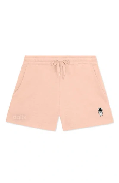 Dalix Womens Astronaut Midweight Washed Fleece Shorts In Pink