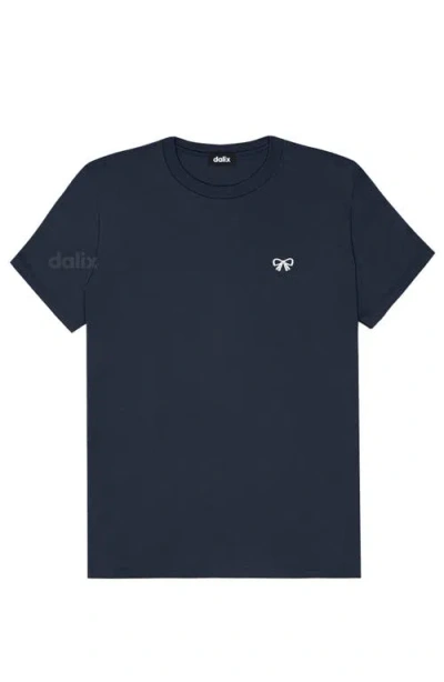 Dalix Womens Bow Jersey Tee In Blue
