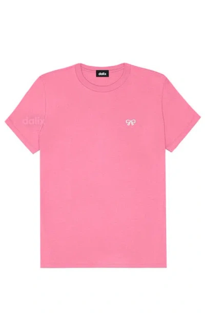 Dalix Womens Bow Jersey Tee In Pink