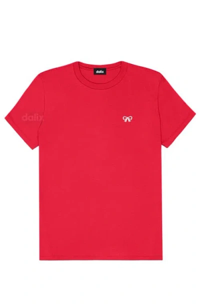Dalix Womens Bow Jersey Tee In Red