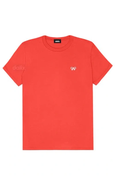 Dalix Womens Bow Jersey Tee In Red
