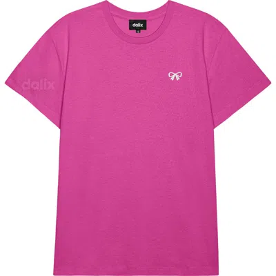 Dalix Womens Bow Lightweight Everyday Tee In Pink