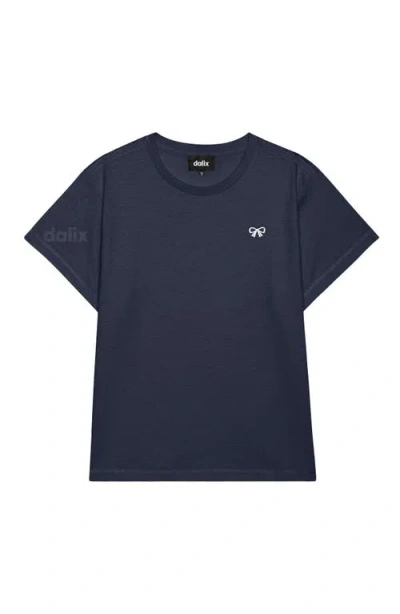 Dalix Womens Bow Lightweight High Waisted Tee In Blue
