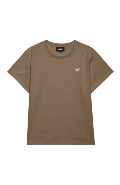 Dalix Womens Bow Lightweight High Waisted Tee In Brown