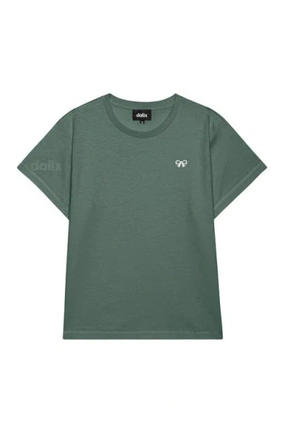 Dalix Womens Bow Lightweight High Waisted Tee In Green