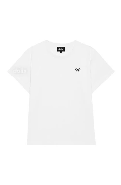 Dalix Womens Bow Lightweight High Waisted Tee In White