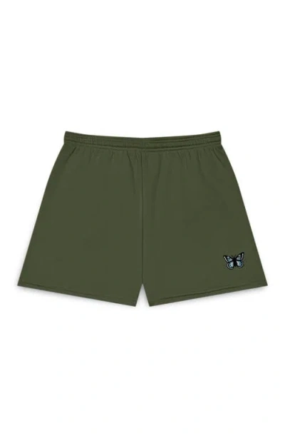 Dalix Womens Butterfly Jogger Sweatshort In Green