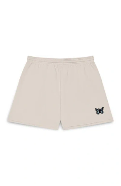 Dalix Womens Butterfly Jogger Sweatshort In Neutral
