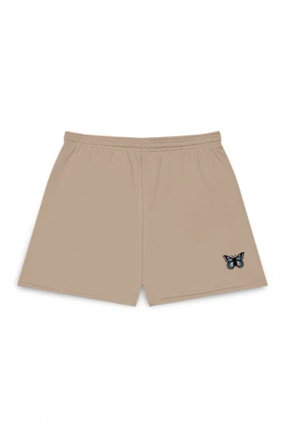 Dalix Womens Butterfly Jogger Sweatshort In Neutral