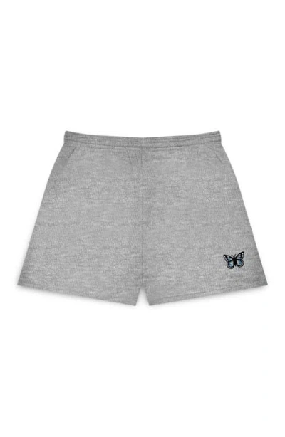 Dalix Womens Butterfly Jogger Sweatshort In Silver